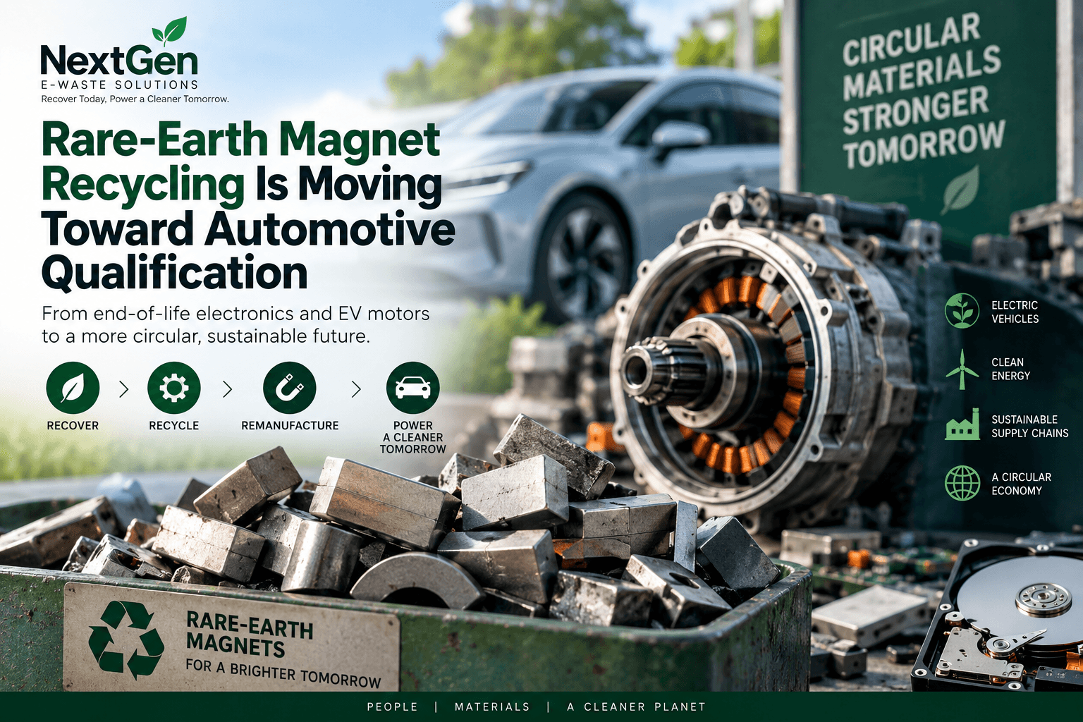 Rare-Earth Magnet Recycling & Automotive Qualification